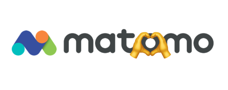 matomo logo mit hand herz emoji